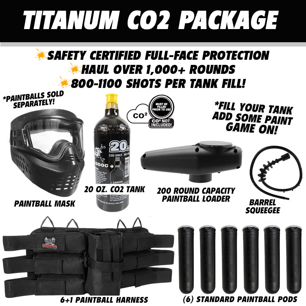 Maddog Tippmann A-5 Titanium Paintball Gun Marker Starter Package