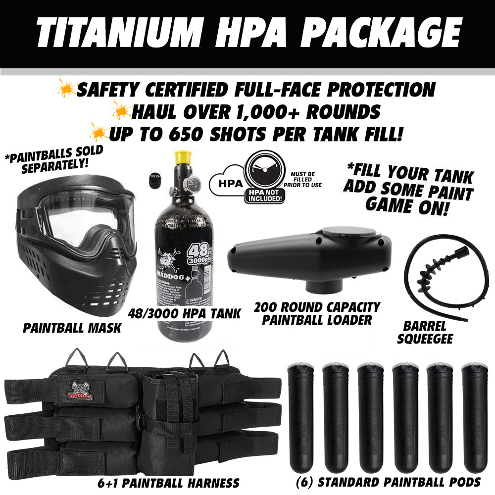 Maddog Tippmann A-5 Titanium Paintball Gun Marker Starter Package