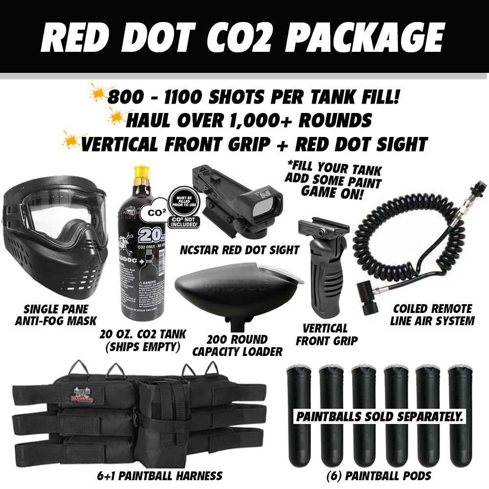 Tippmann Cronus Tactical Red Dot CO2 Paintball Gun Starter Package