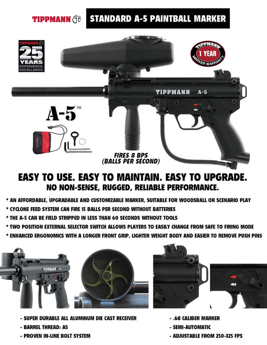 Tippmann A-5 .68 Caliber Paintball Marker Gun