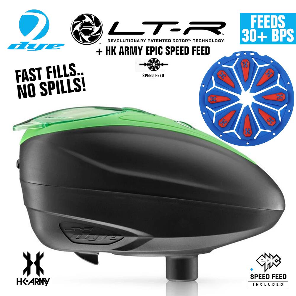 Dye LT-R Electronic Paintball Loader with HK Army Epic Speed Feed