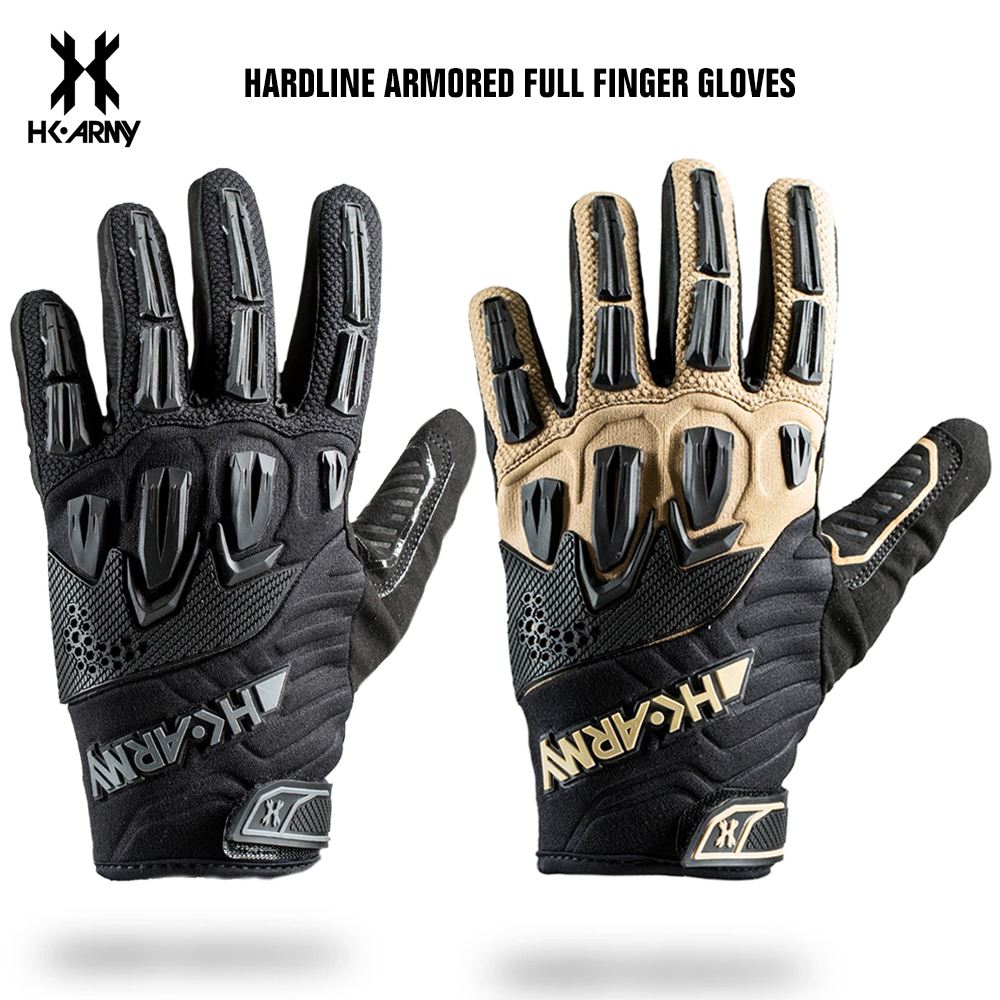 HK Army Full Finger Hardline Armored Paintball Gloves