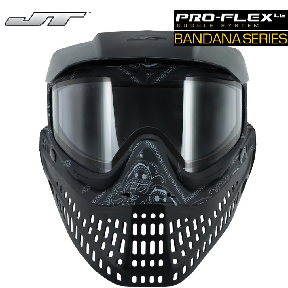 JT Proflex Thermal Anti-Fog Paintball Mask Goggles - LE Bandana Series w/ Clear & Smoke Lenses