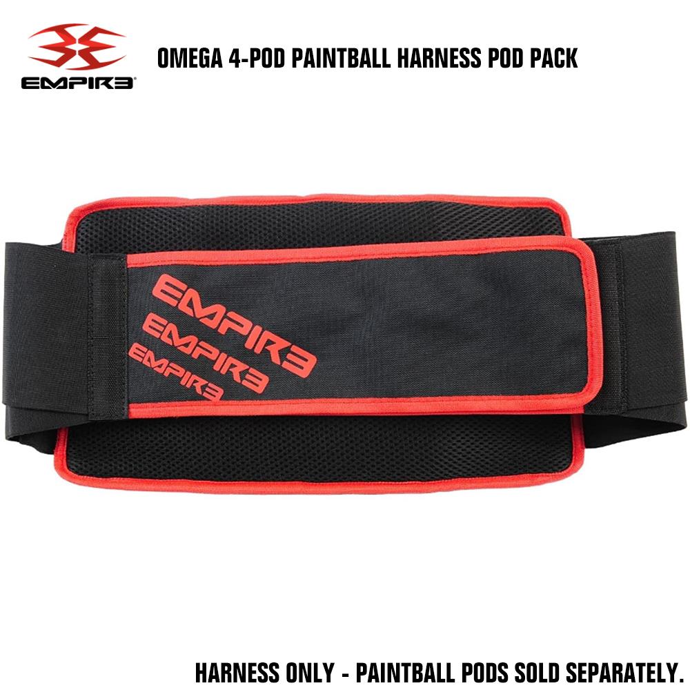 Empire Omega 4-Pod Paintball Harness Pod Pack - Black / Red