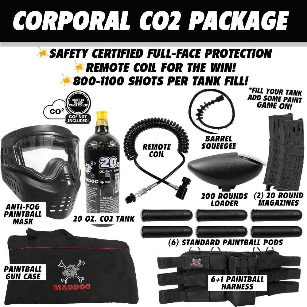 Maddog Tippmann TMC MAGFED Corporal Paintball Gun Starter Package - PaintballDeals.com