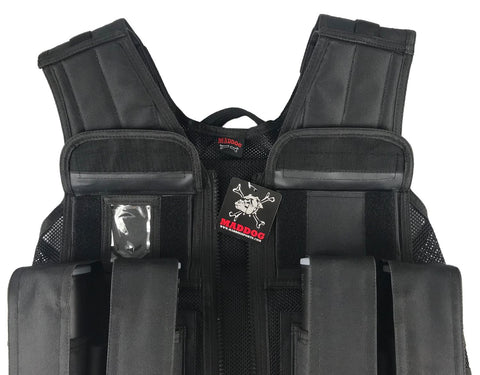 CLEARANCE Maddog Tactical Paintball Battle Vest with Tank and Pod Holder Attachments - Black
