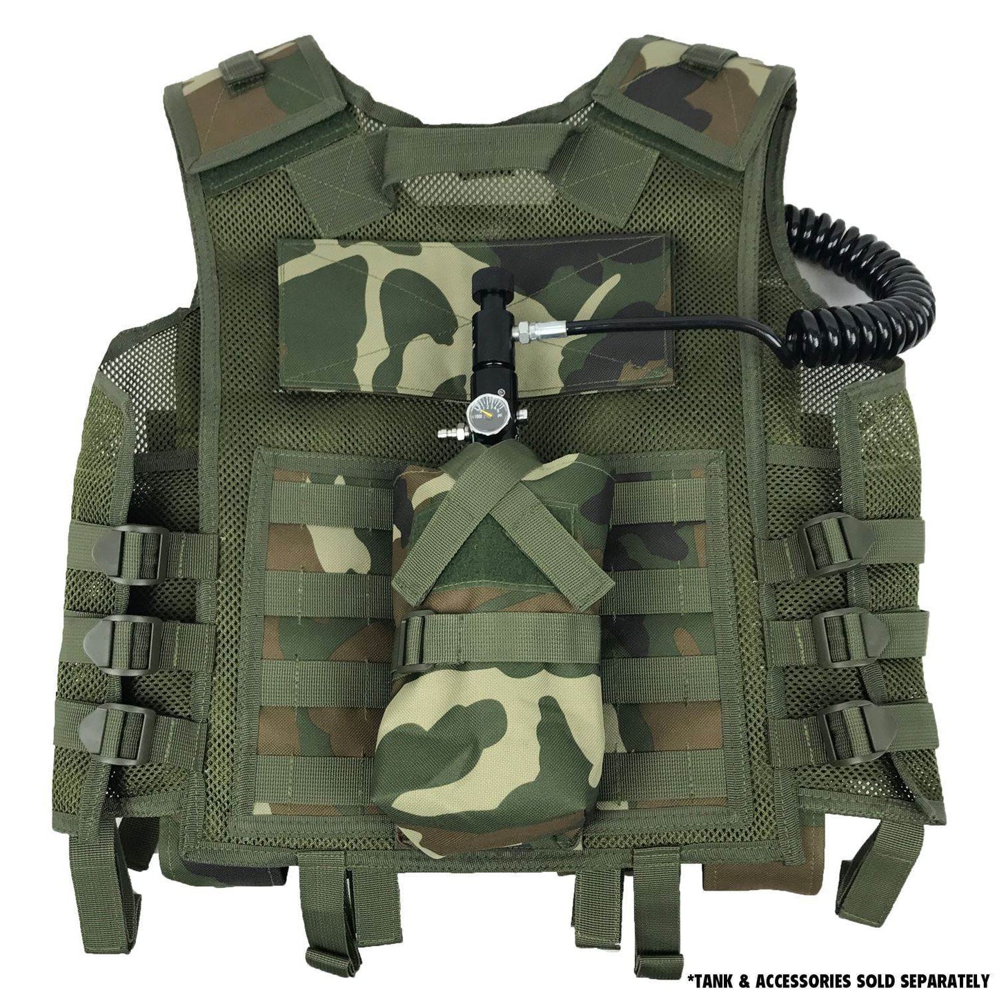 Maddog Tactical Paintball Battle Vest | Holds 6 Pods & Tank Up to 90ci
