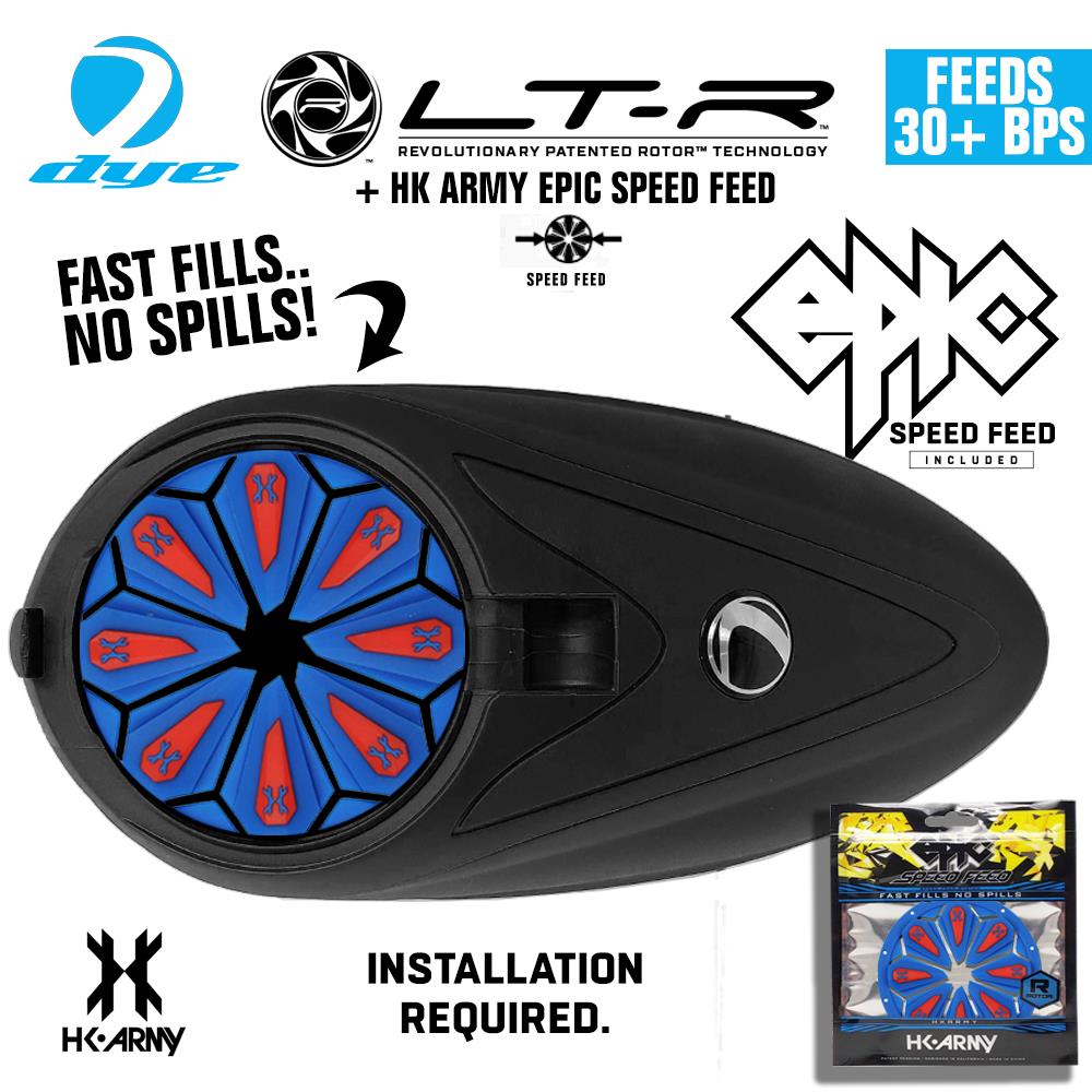 Dye LT-R Electronic Paintball Loader with HK Army Epic Speed Feed