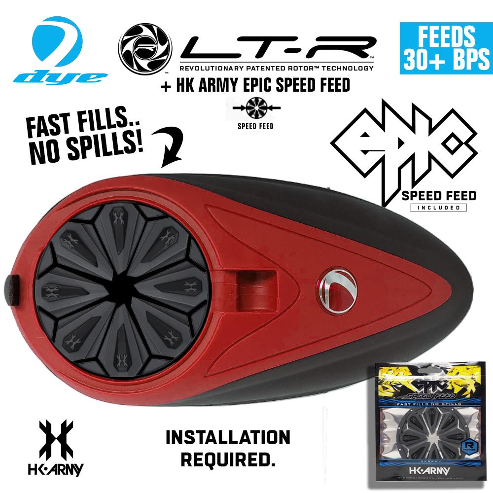 Dye LT-R Electronic Paintball Loader with HK Army Epic Speed Feed