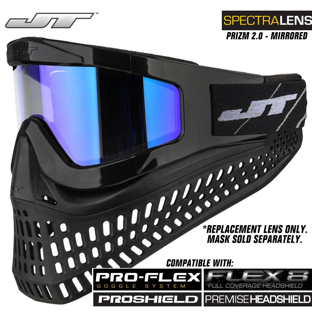 JT Spectra Paintball Mask Dual-Pane Thermal Replacement Prizm 2.0 Mirrored Lens