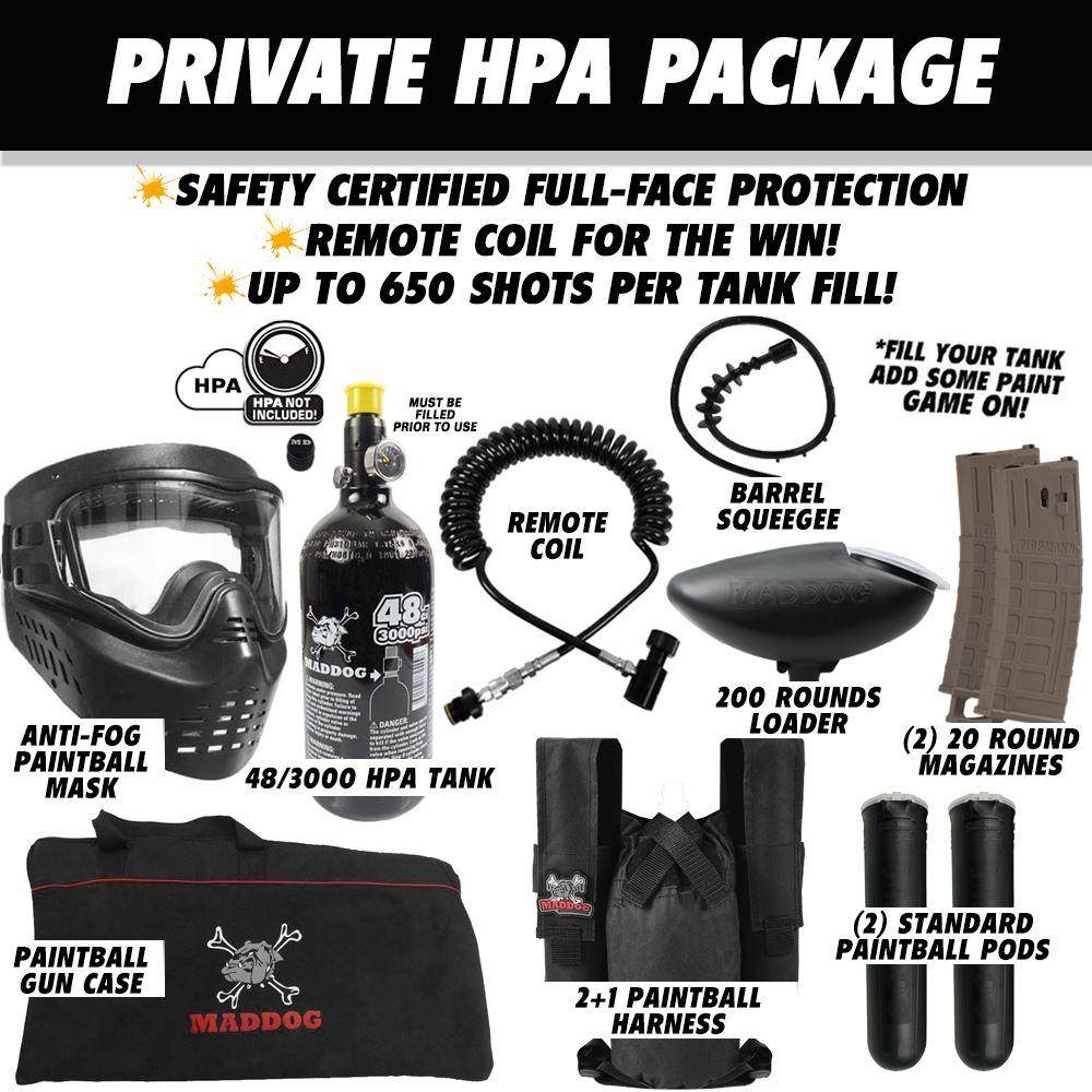 Maddog Tippmann TMC MAGFED Private Paintball Gun Starter Package - PaintballDeals.com