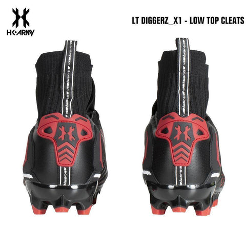 HK Army LT Diggerz_1 Low Top Paintball Cleats - Black/Red - PaintballDeals.com
