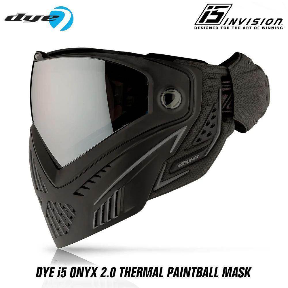 Dye I5 Thermal Paintball Mask Goggles with GSR Pro Strap - Onyx Black / Grey - PaintballDeals.com