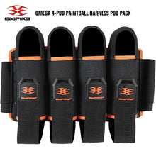 Empire Omega 4-Pod Paintball Harness Pod Pack - Black / Orange
