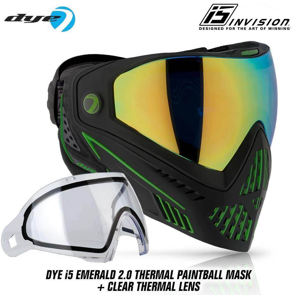 Dye I5 Thermal Paintball Mask Goggles with GSR Pro Strap - PaintballDeals.com