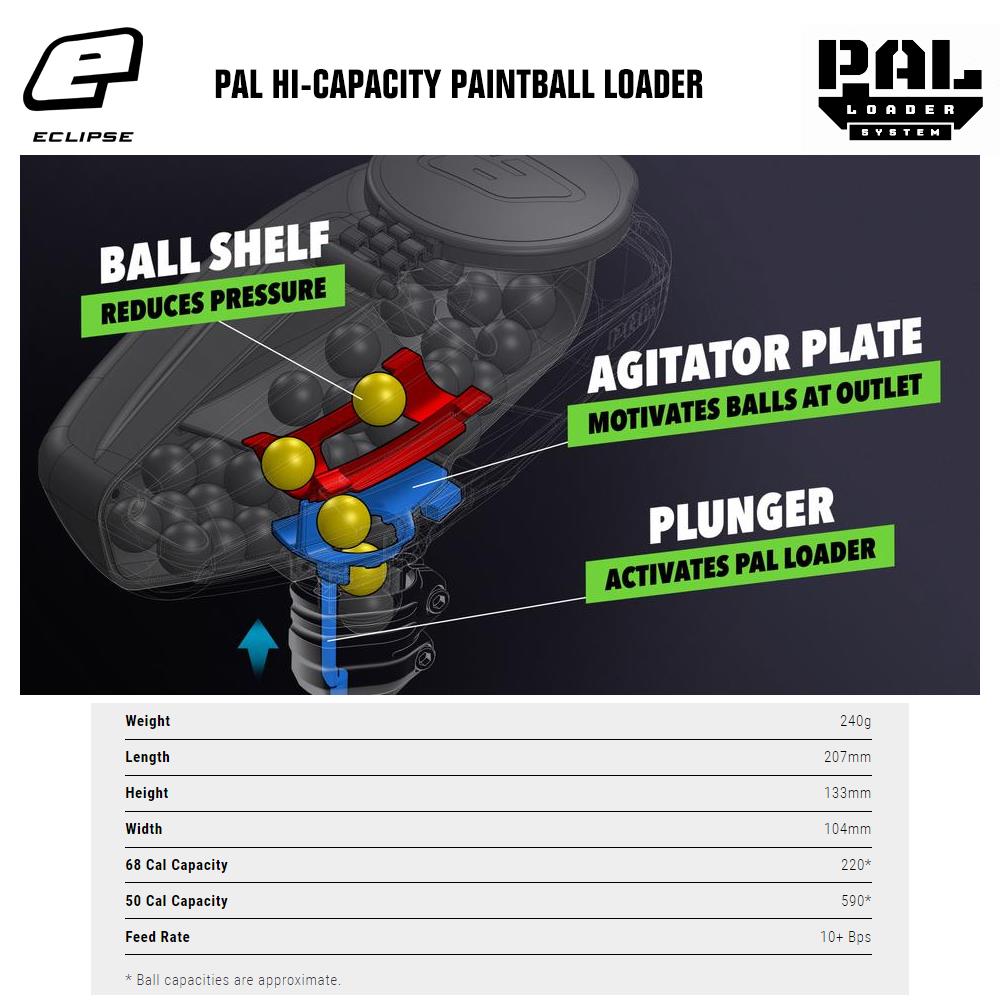 CLEARANCE Planet Eclipse PAL Hi-Capacity Paintball Loader - Black (Unpackaged)