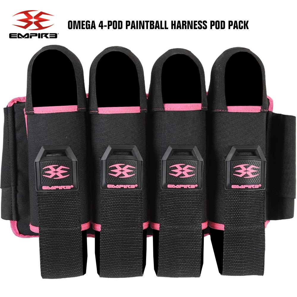 Empire Omega 4-Pod Paintball Harness Pod Pack - Black / Pink
