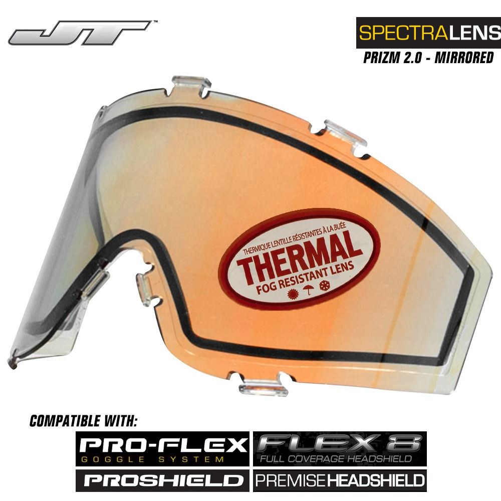 JT Spectra Paintball Mask Dual-Pane Thermal Replacement Prizm 2.0 Mirrored Lens