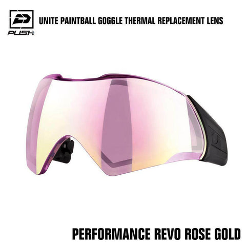 Push Unite Paintball Goggle Mask Thermal Lens w/ Protective Case - Performance REVO Rose Gold - PaintballDeals.com