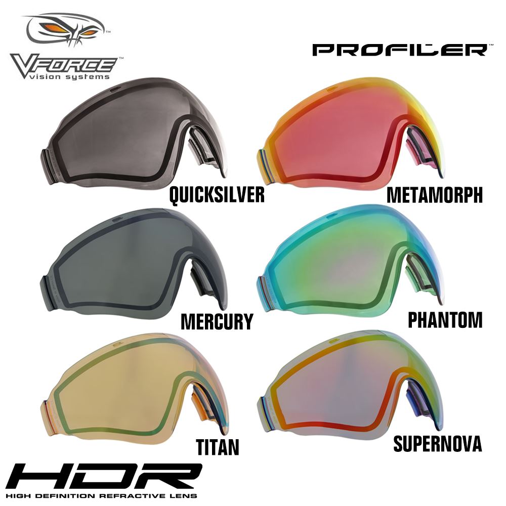 V-Force Profiler Paintball Mask Replacement Anti-Fog HDR Thermal Lens