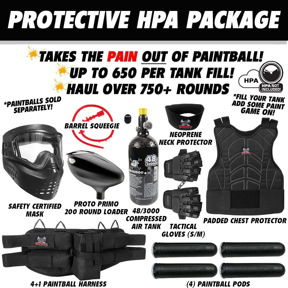 Maddog GoG eNMEy Paintball Gun Marker Protective HPA Starter Package
