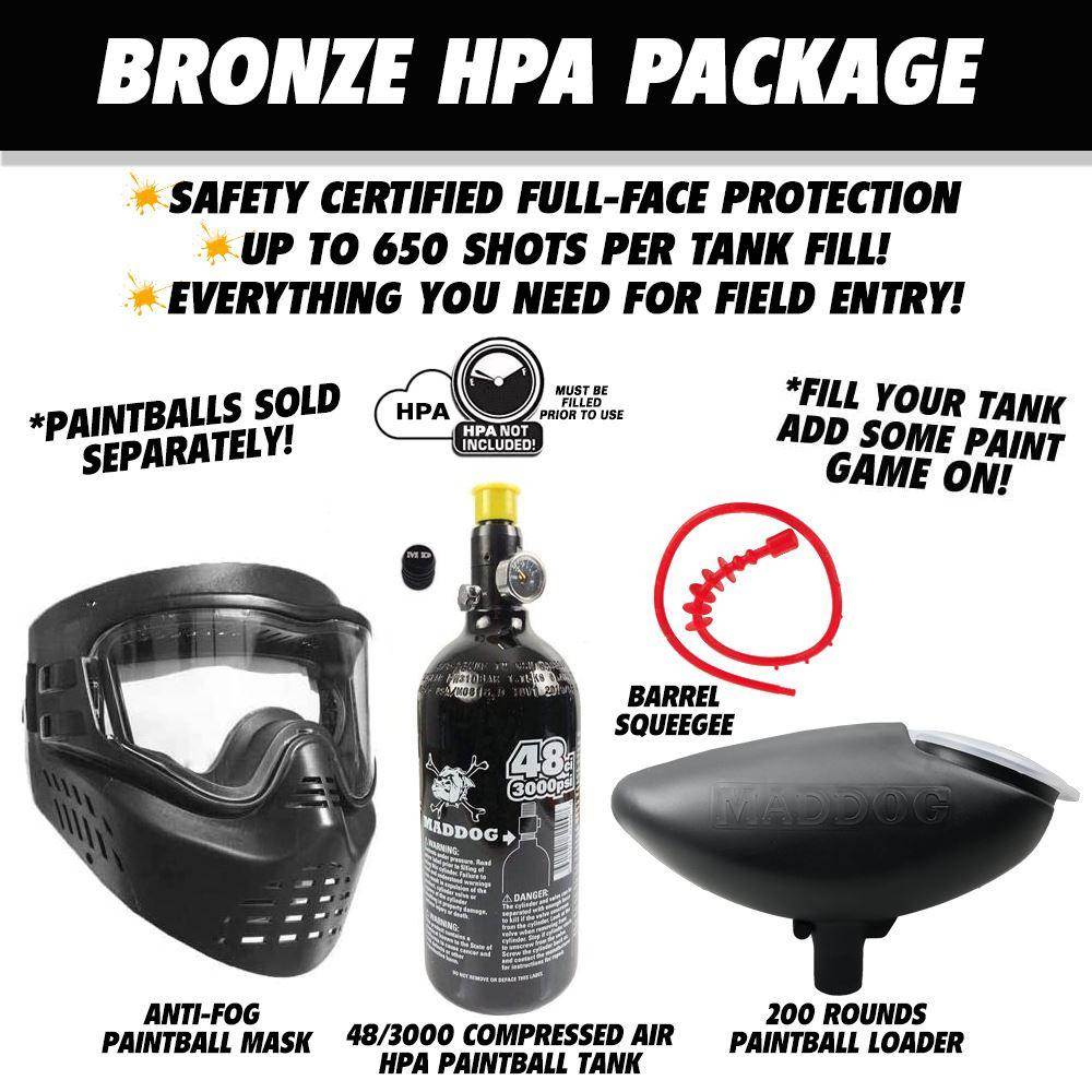 Maddog JT Stealth Semi-Automatic .68 Caliber Paintball Gun Starter Package - PaintballDeals.com