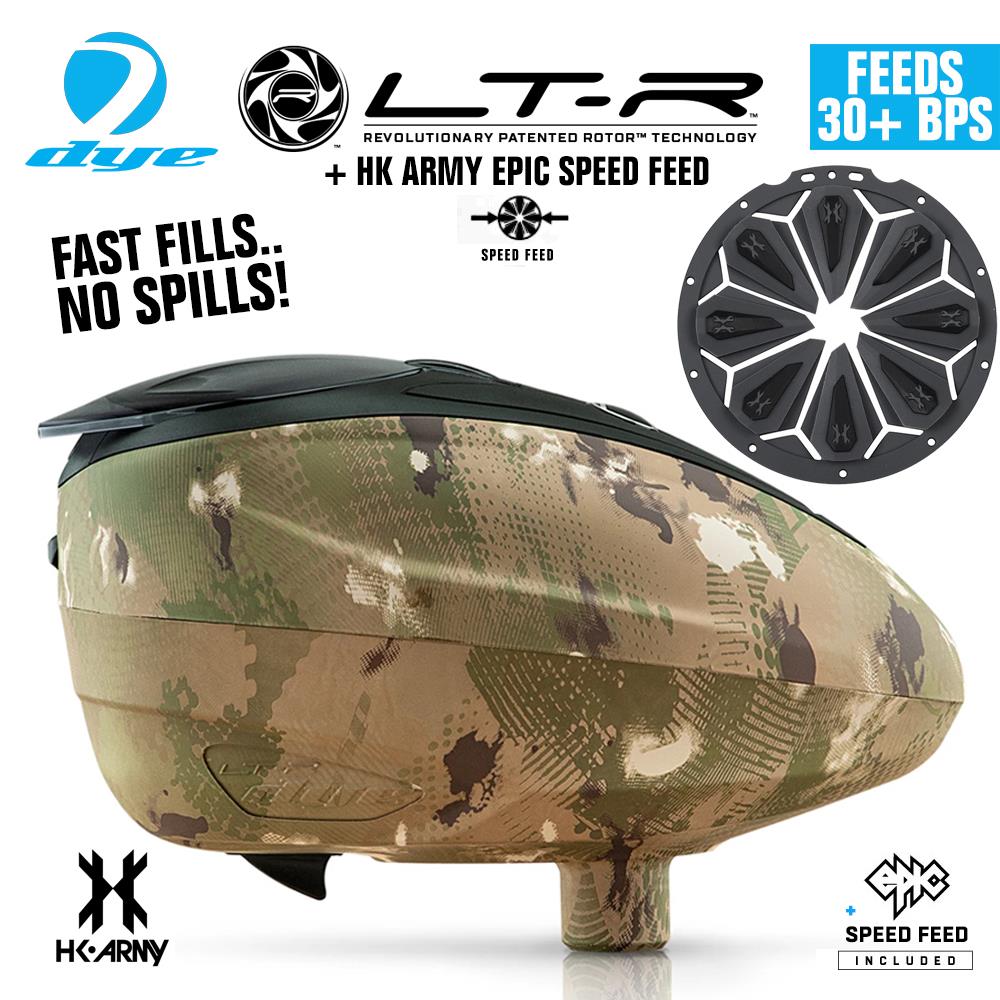 Dye LT-R Electronic Paintball Loader with HK Army Epic Speed Feed