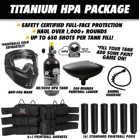 Maddog Tippmann 98 Custom Platinum Series Titanium Paintball Gun Marker Starter Package