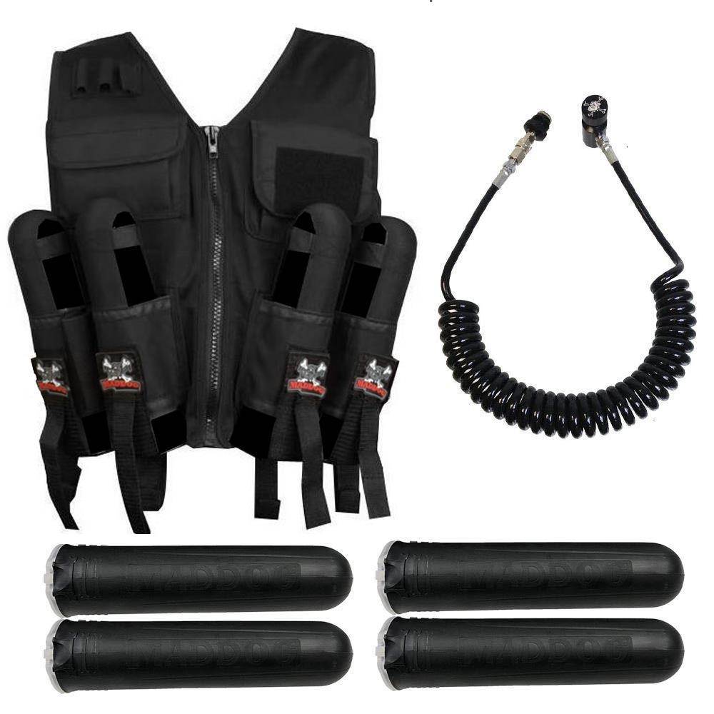 Maddog Lightweight Tactical Paintball Sport Vest | Holds 4 Pods & Tank Up to 90ci