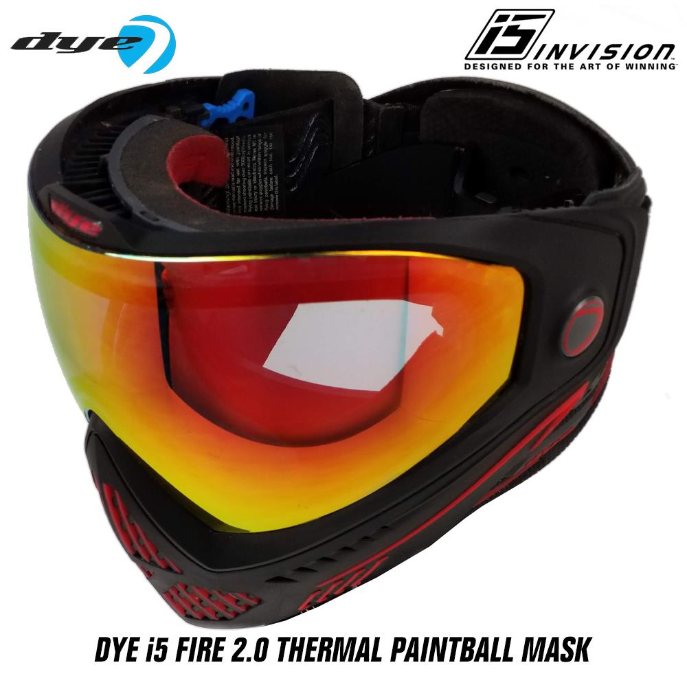 CLEARANCE Dye i5 Paintball Goggles - Fire 2.0 - Black / Red - Used