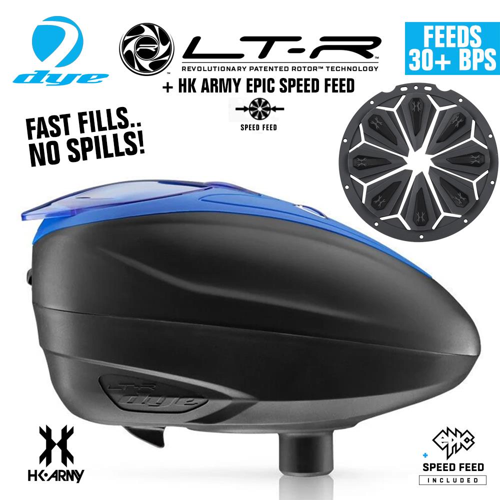Dye LT-R Electronic Paintball Loader with HK Army Epic Speed Feed