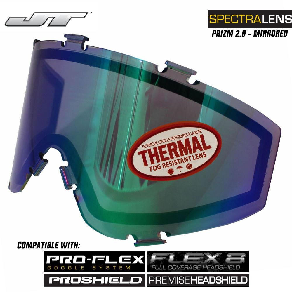 JT Spectra Paintball Mask Dual-Pane Thermal Replacement Prizm 2.0 Mirrored Lens