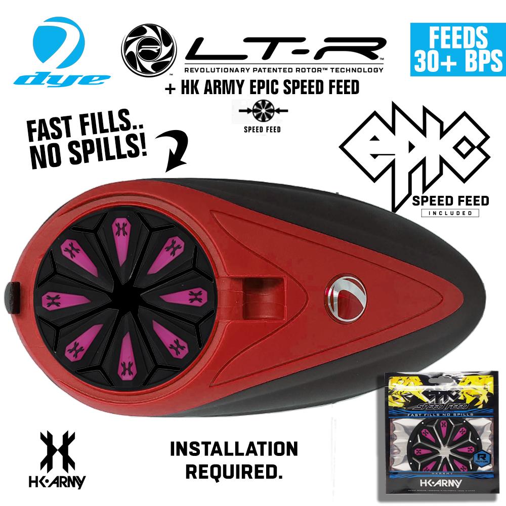 Dye LT-R Electronic Paintball Loader with HK Army Epic Speed Feed