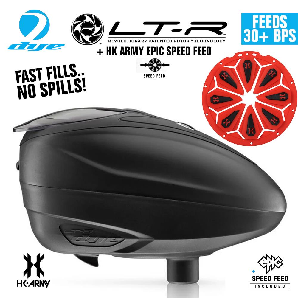 Dye LT-R Electronic Paintball Loader with HK Army Epic Speed Feed