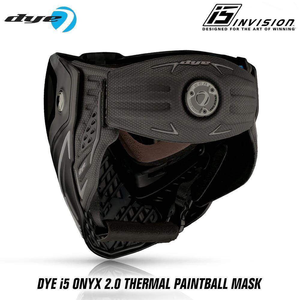 Dye I5 Thermal Paintball Mask Goggles with GSR Pro Strap - Onyx Black / Grey - PaintballDeals.com