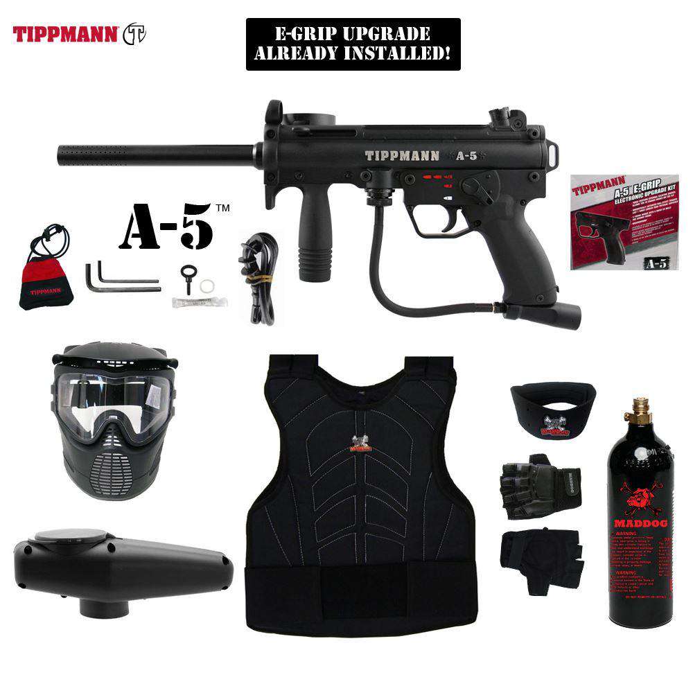 Tippmann A-5 Beginner Protective CO2 Paintball Gun Package
