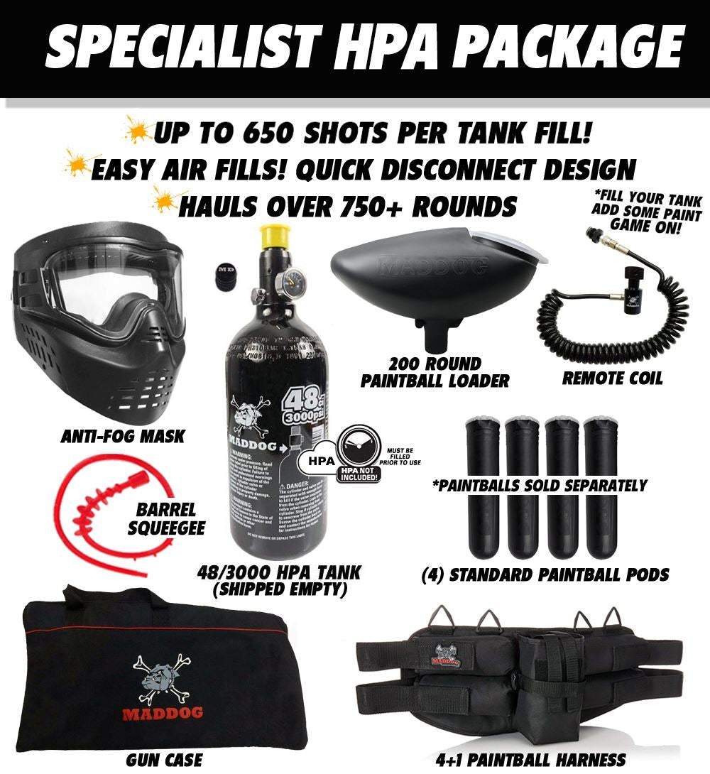 Maddog GoG eNMEy Paintball Gun Marker Specialist HPA Starter Package