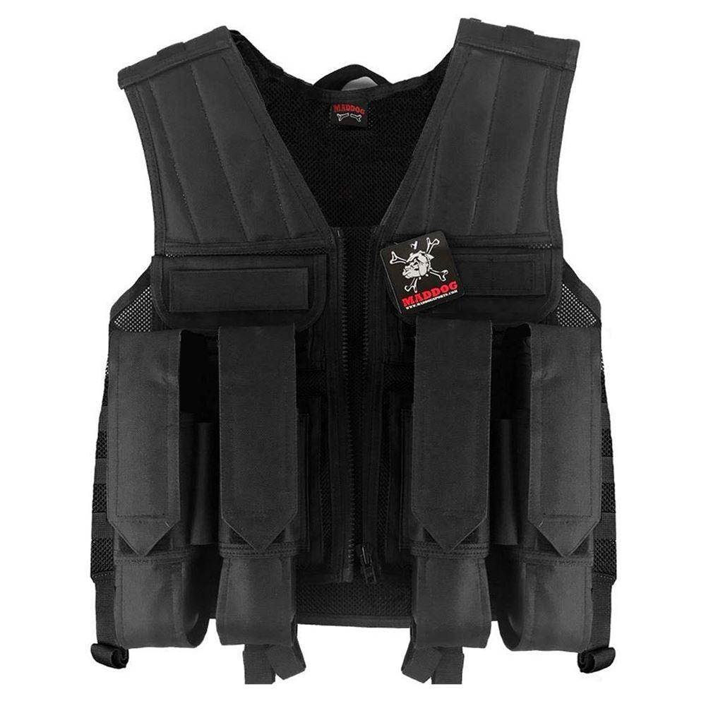 Maddog Tactical Paintball Battle Vest | Holds 6 Pods & Tank Up to 90ci