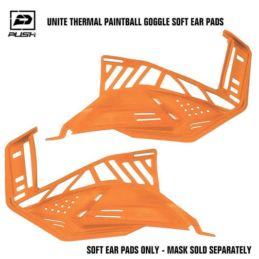 Push Unite Paintball Goggle Mask Soft Ear Pads - Orange - PaintballDeals.com