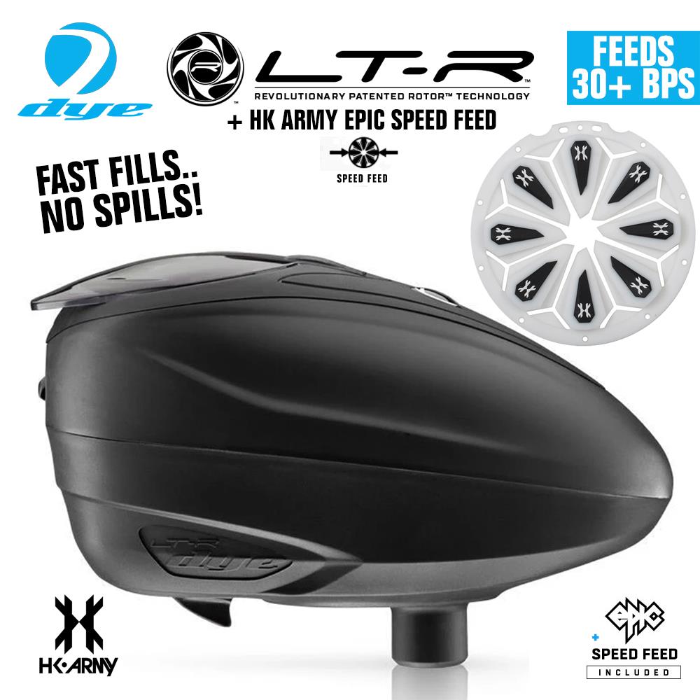 Dye LT-R Electronic Paintball Loader with HK Army Epic Speed Feed