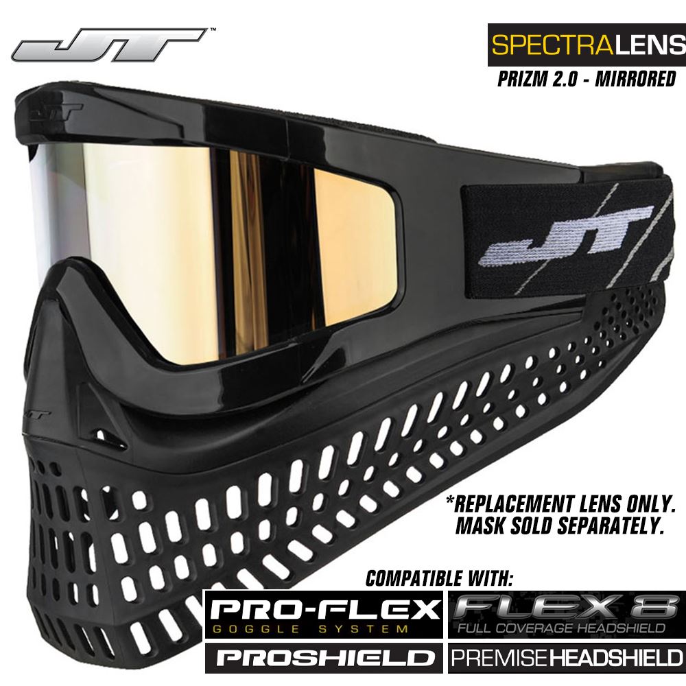 JT Spectra Paintball Mask Dual-Pane Thermal Replacement Prizm 2.0 Mirrored Lens