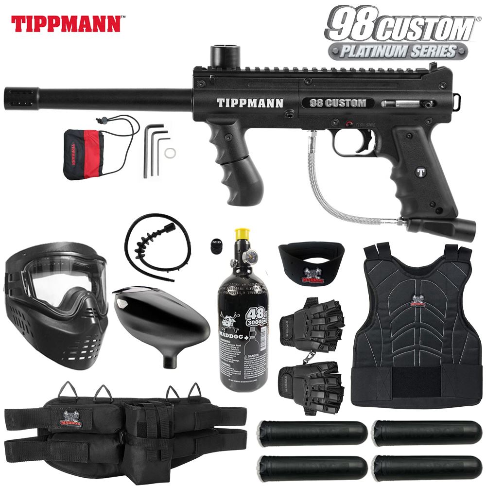 Maddog Tippmann 98 Custom Platinum Series Protective Paintball Gun Marker Starter Package