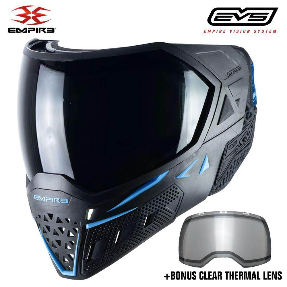 Empire EVS Thermal Paintball Mask - Black / Navy Blue - PaintballDeals.com