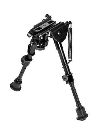 NcStar Precision Grade Compact Bipod with Notched Legs and Three Adapters- Black