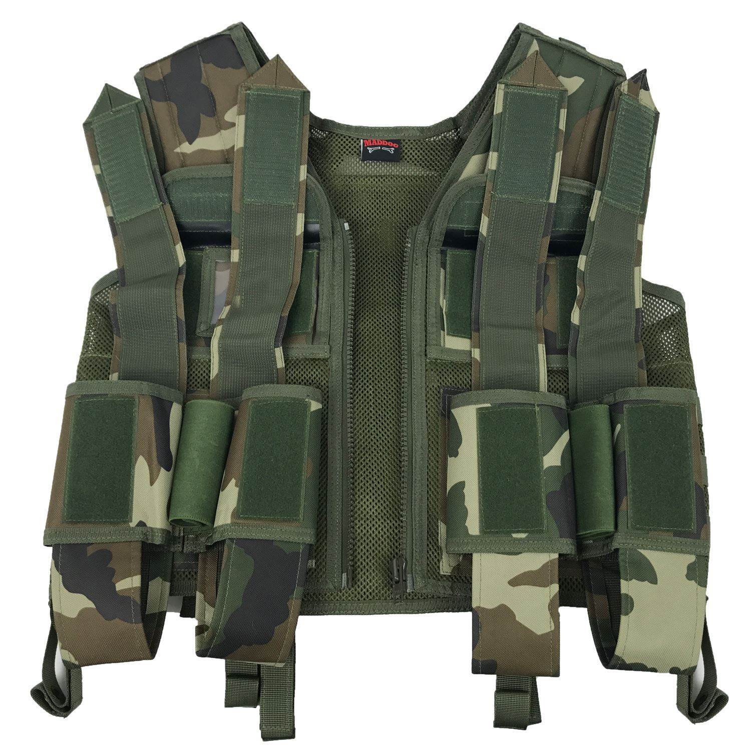 Maddog Tactical Paintball Battle Vest | Holds 6 Pods & Tank Up to 90ci