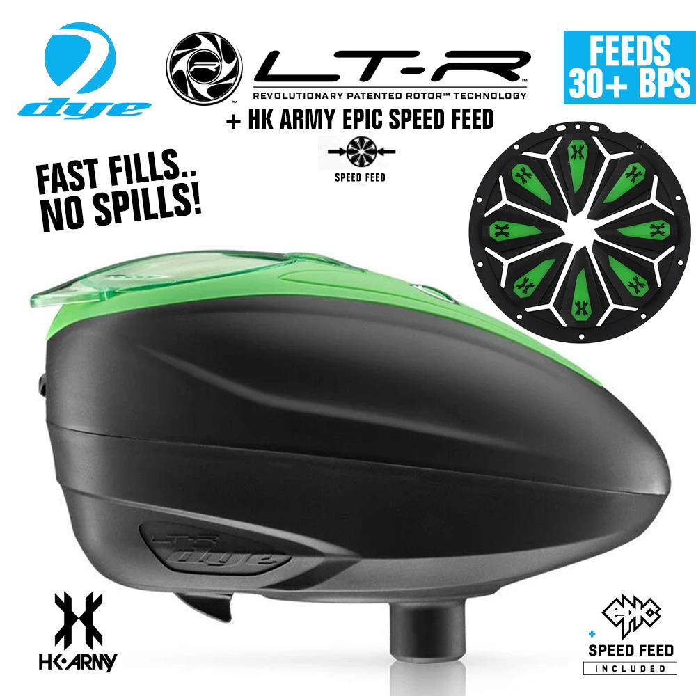 Dye LT-R Electronic Paintball Loader with HK Army Epic Speed Feed