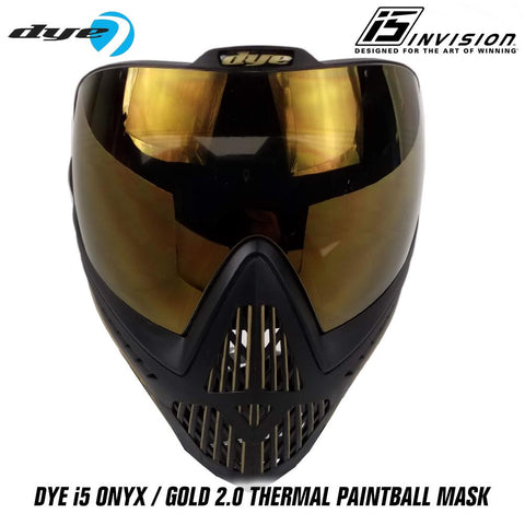 CLEARANCE - Dye i5 Paintball Goggles - Onyx Gold 2.0 - Black / Gold - Used But NOT Abused*