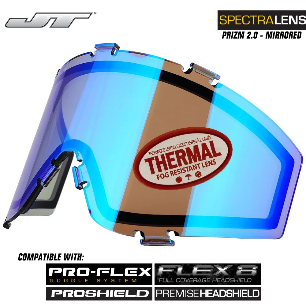 JT Spectra Paintball Mask Dual-Pane Thermal Replacement Prizm 2.0 Mirrored Lens