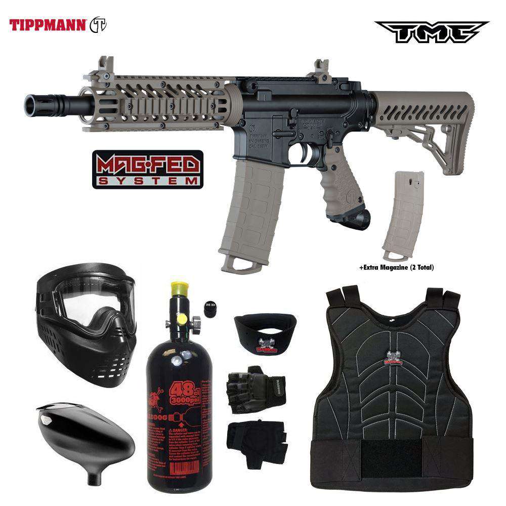 Tippmann TMC MAGFED Beginner Protective HPA Paintball Gun Package