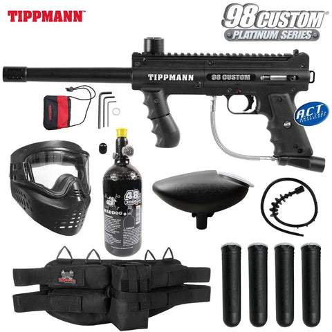 Maddog Tippmann 98 Custom Platinum Series Silver Paintball Gun Marker Starter Package